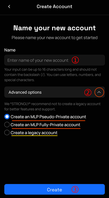 Create Account 2