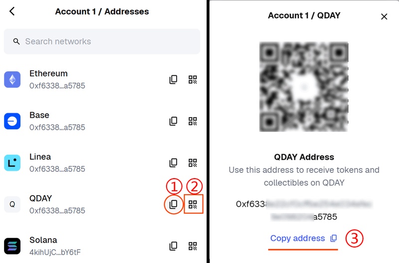 Copy MetaMask Wallet Address