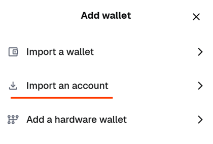 Import QDAY Wallet Account