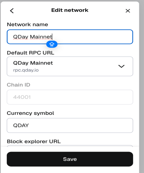 QDay Mainnet added successfully