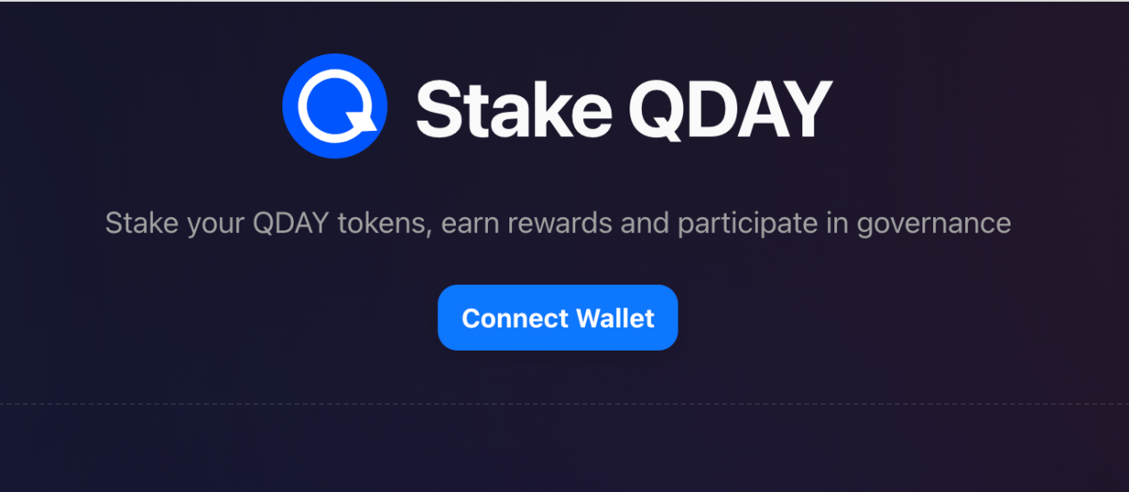 QDAY Staking page navigation